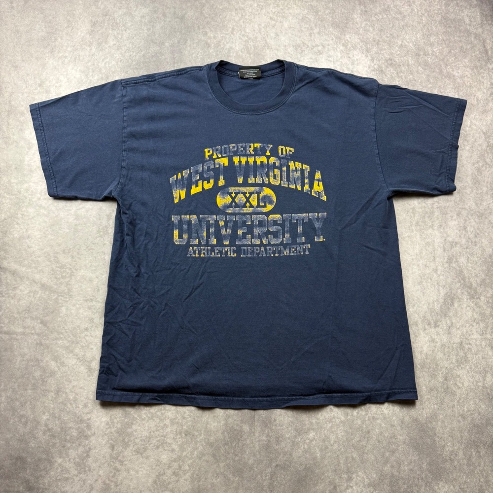 Steve & Barrys West Virginia University T-Shirt XL Navy Blue WVU Athletic Dept